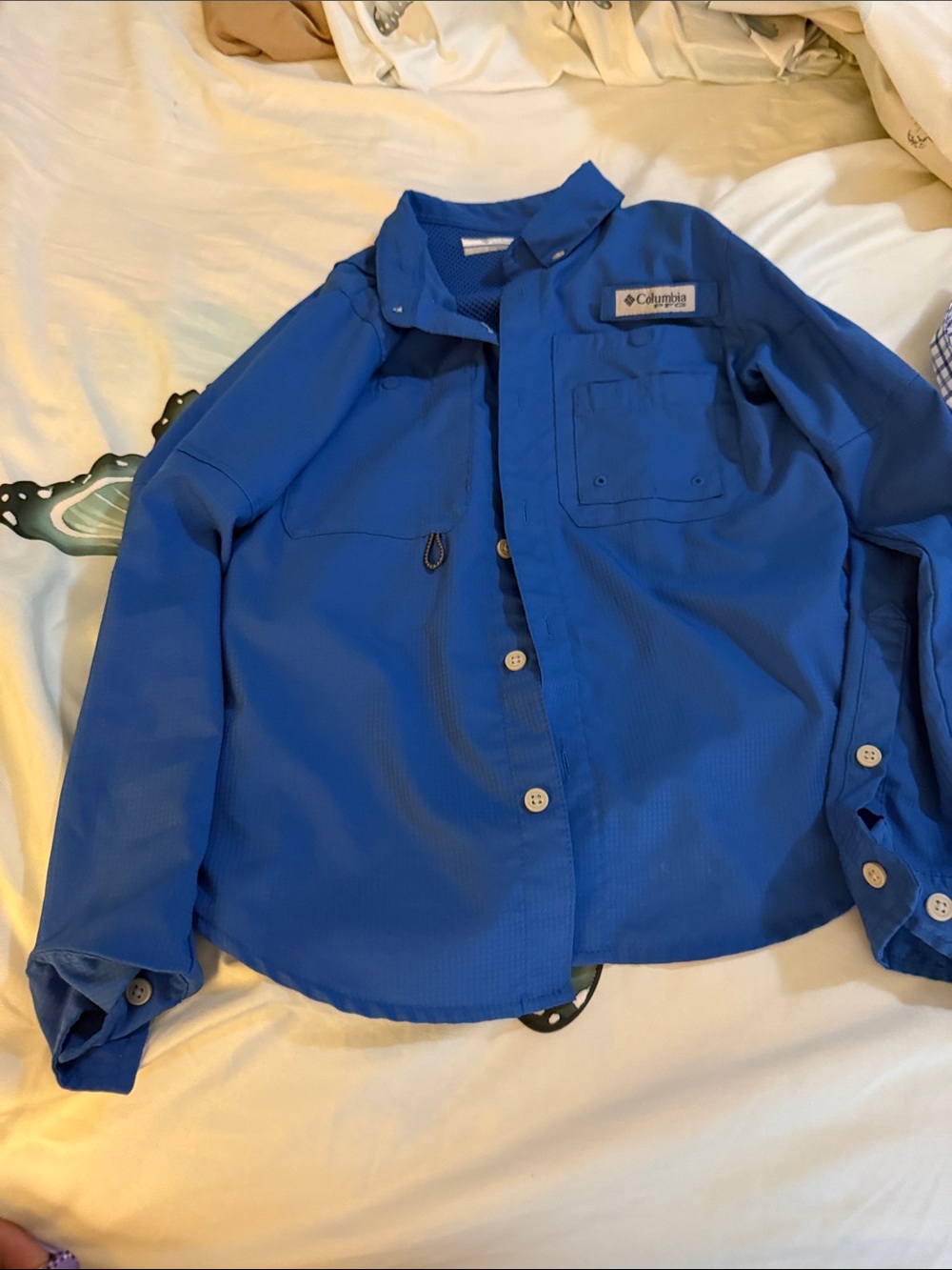 Columbia Royal Blue Outdoor Button-Up Shirt